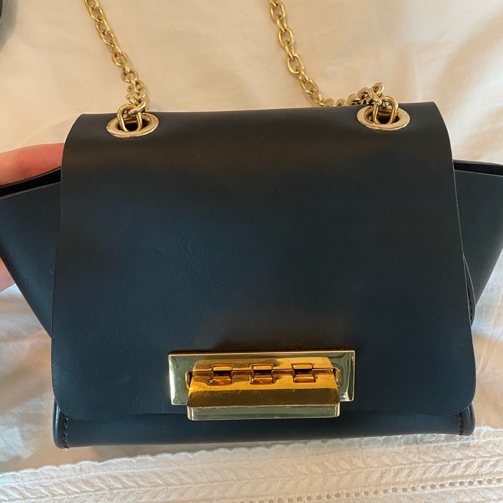 zac posen black mini bag